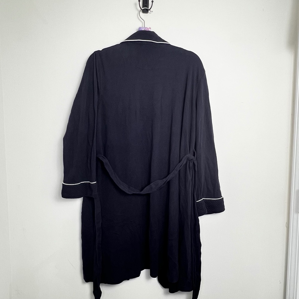 Lauren Ralph Lauren Womens Navy Blue RL Logo Robe Pajamas Sleepwear Loungewear L - Picture 5 of 5
